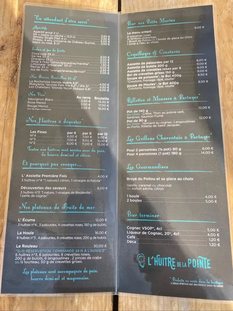 Menu_Bar à Huîtres Le Møllin par l'huître de la Pointe_Bourcefranc-le-Chapus_image_4