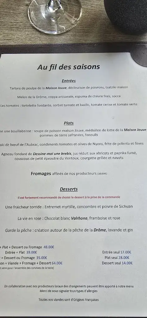 Menu_L'Auberge d'Allex _Allex_image_1