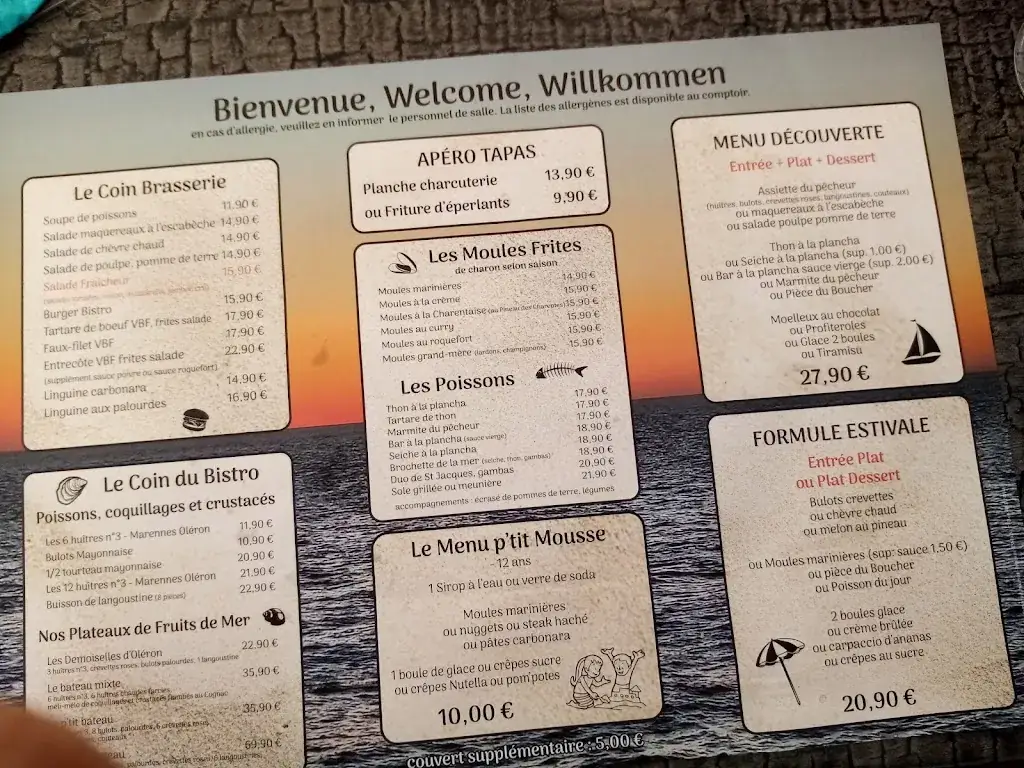 Menu_Le Bistro de la mer_Saint-Georges-d'Oléron_immagine_4