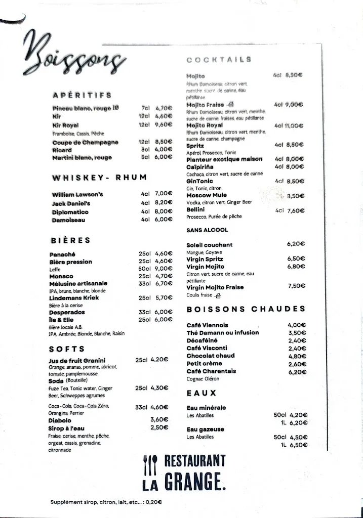 Menu_La Grange_Saint-Georges-d'Oléron_image_1