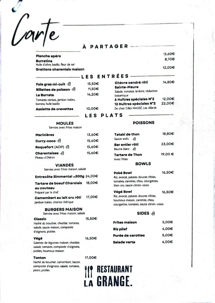 Menu_La Grange_Saint-Georges-d'Oléron_image_2