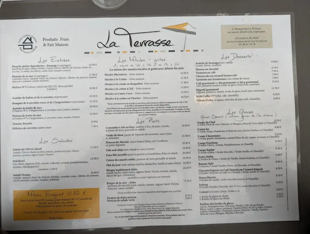 Menu_La Terrasse_Saint-Georges-d'Oléron_image_2