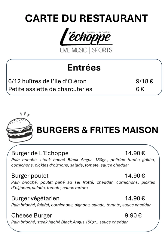 Menu_L'Echoppe Resto Bar Live Music Sports_Saint-Georges-d'Oléron_image_1