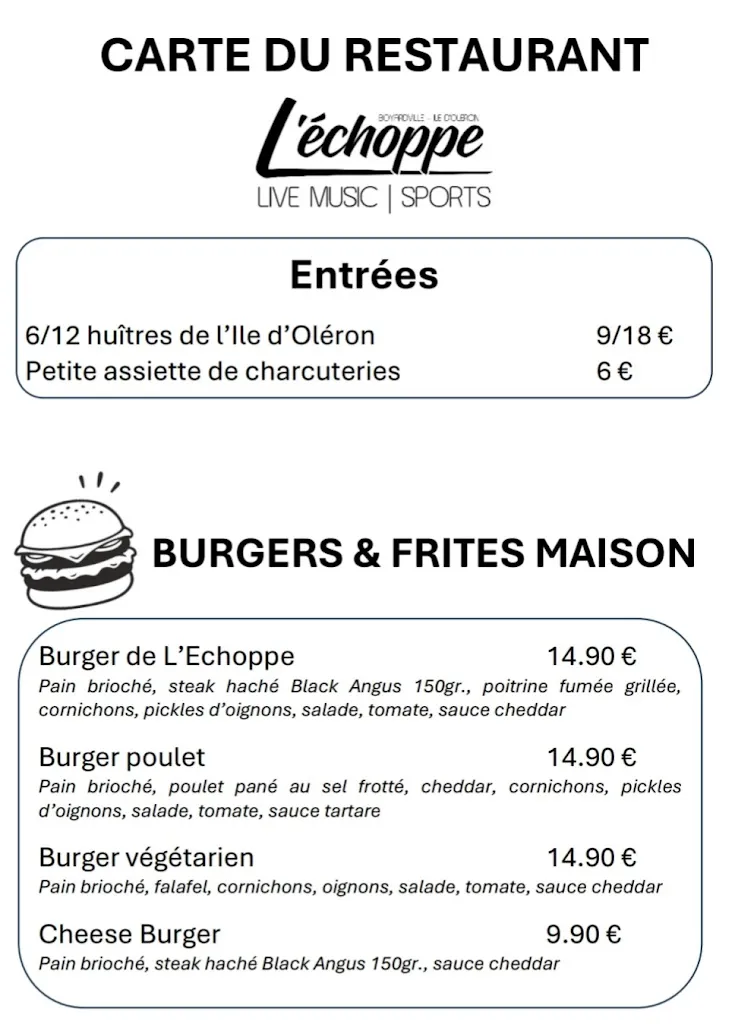 Menu_L'Echoppe Resto Bar Live Music Sports_Saint-Georges-d'Oléron_image_2