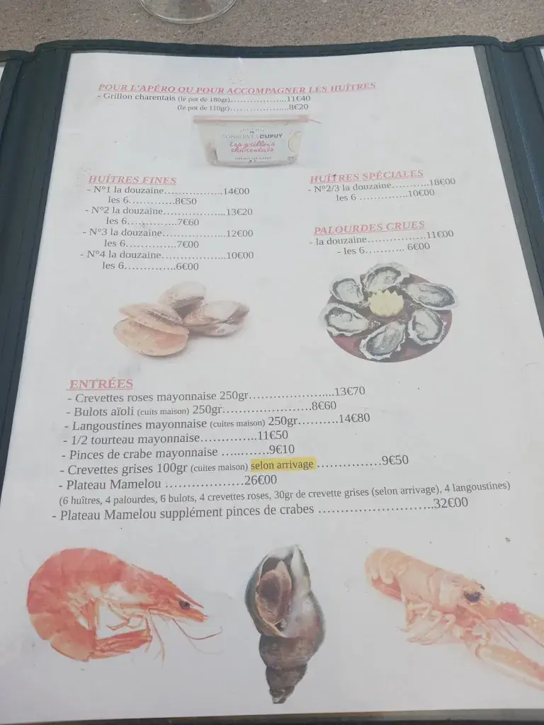Menu_Chez Mamelou_Dolus-d'Oléron_image_1