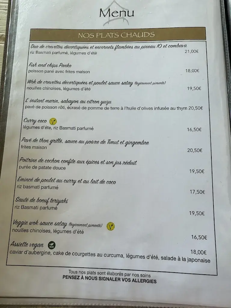 Menu_Villa Coco_Saint-Georges-d'Oléron_image_2