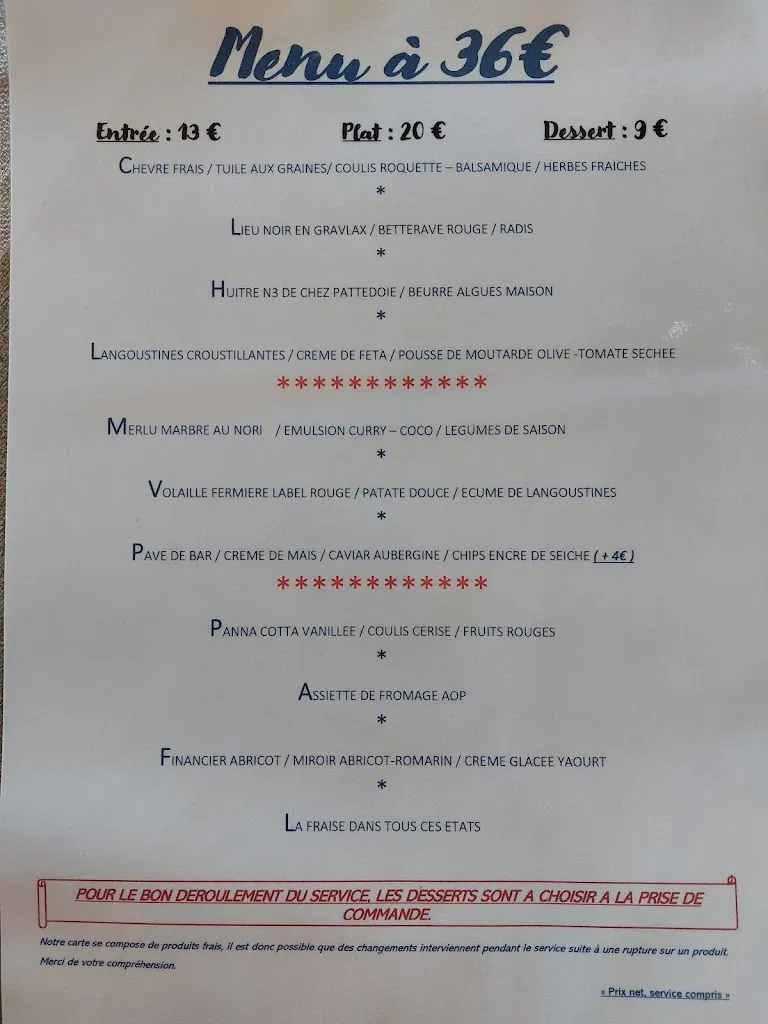 Menü_Restaurant Le Petit Coivre_Saint-Pierre-d'Oléron_Bild_1