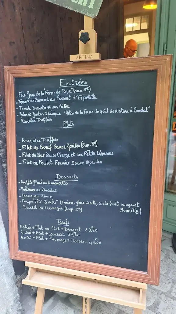 Menu_Restaurant Côté Rivière_Périgord_image_1