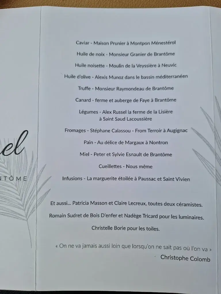 Menu_Restaurant Charbonnel_Périgord_image_1