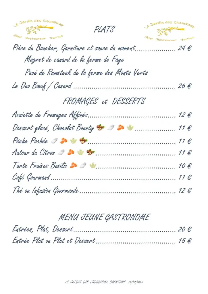 Menu_Restaurant des Chouchoux_Périgord_image_2