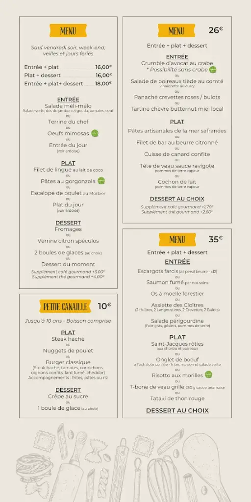 Menu_LES CLOITRES_Bressuire_image_2