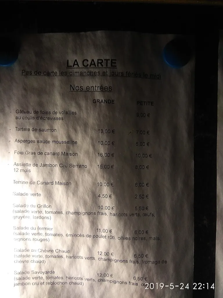 Menu_Restaurant le Grillon_Motte-Servolex_image_1