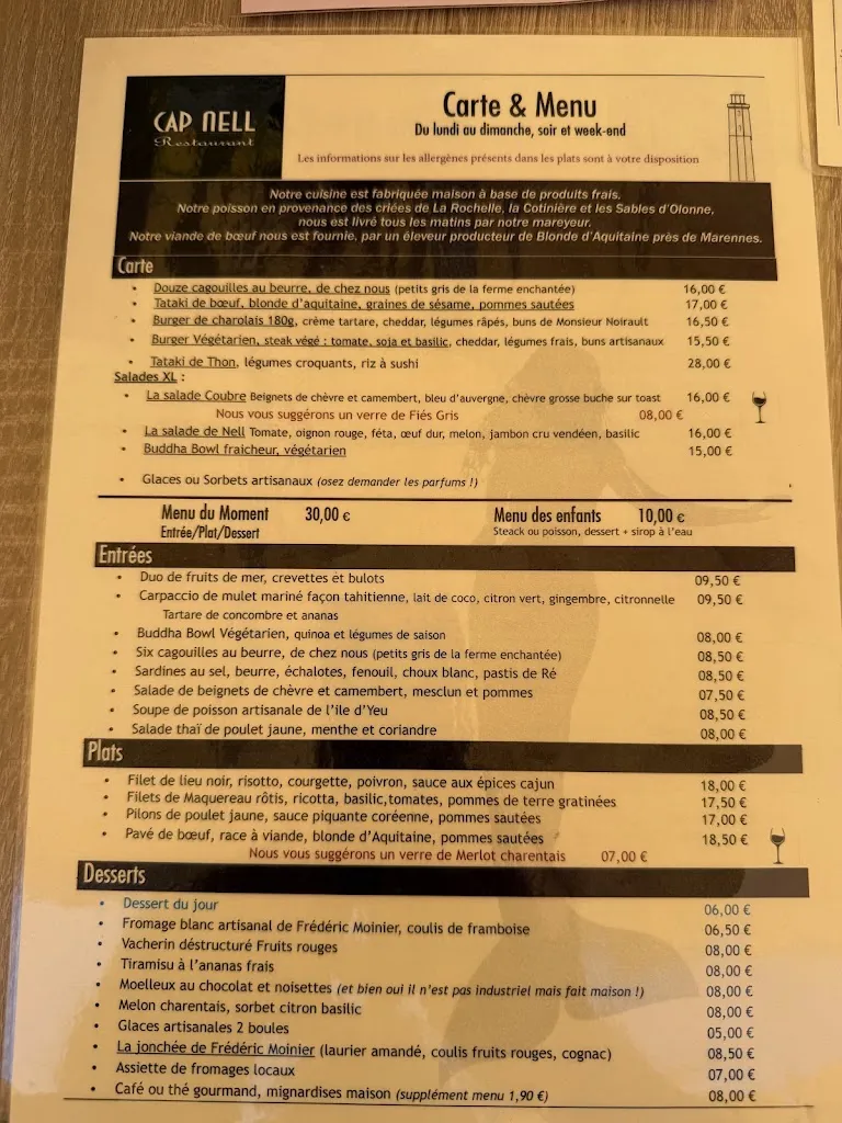Menu_Restaurant Le Cap Nell_Rochefort_image_3