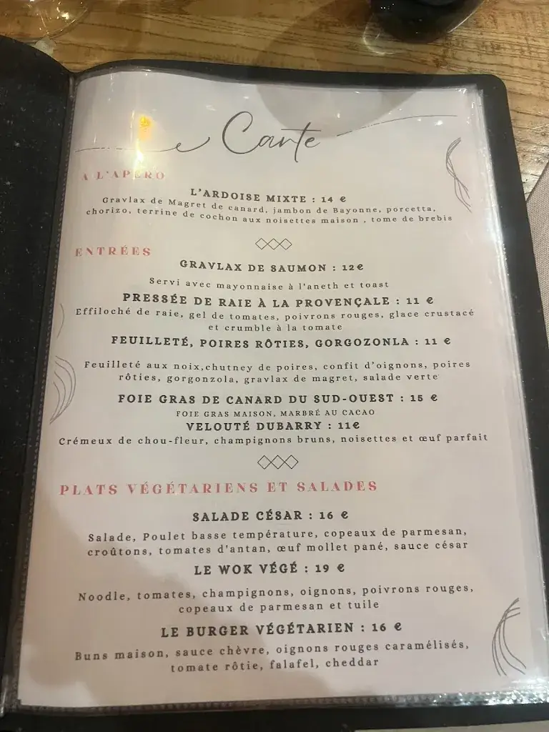 Menu_Restaurant L'Art Doise_Mer_image_1