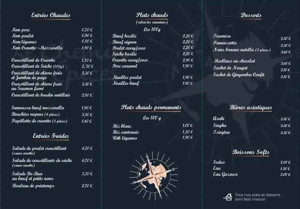 Menu_Le Chemin des Épices vente à emporter_Rochefort_image_1
