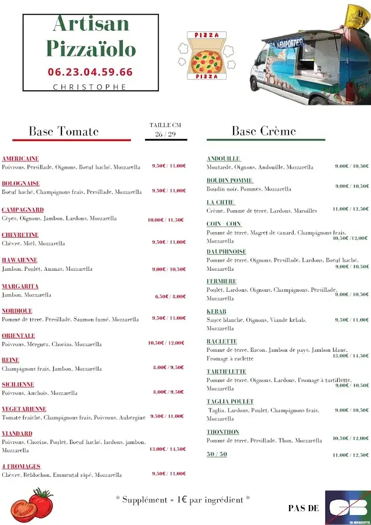 Menu_Artisan Pizzaiolo Tonnay Charente_Tonnay-Charente_image_1