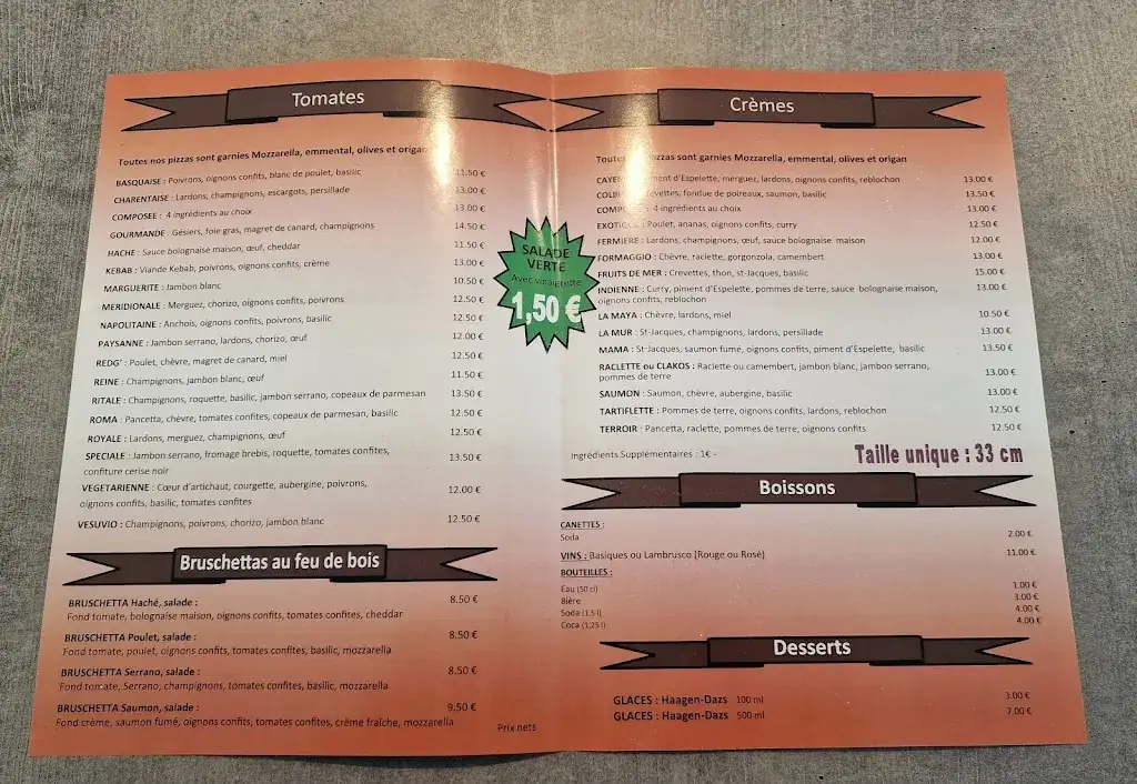 Menu_LE FOUR A BOIS_Tonnay-Charente_image_1