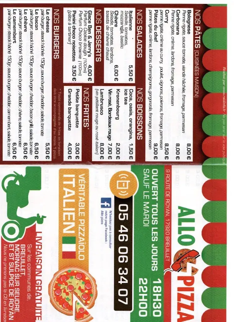 Menu_Allo Pizza Restaurant_Breuillet_image_4
