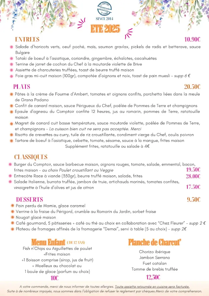 Menu_Le Comptoir Saint Sernin_Brive-la-Gaillarde_image_1