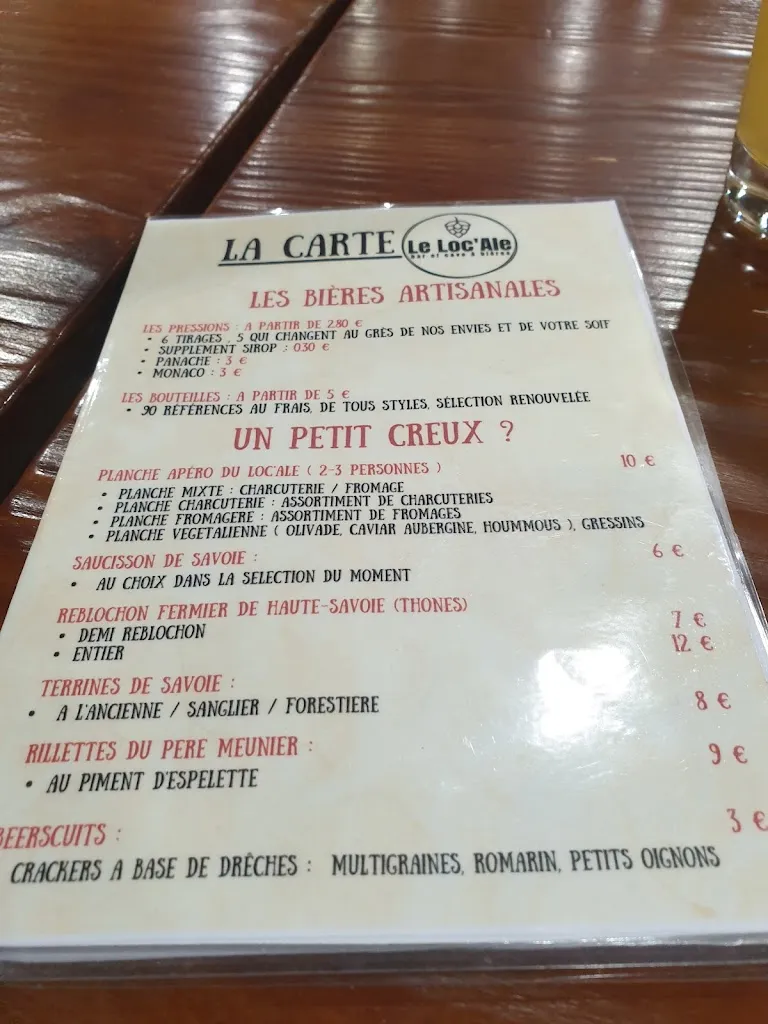 Menu_Loc'Ale Taverne - Bar à bières & Restaurant de hamburgers_Aoste_image_2