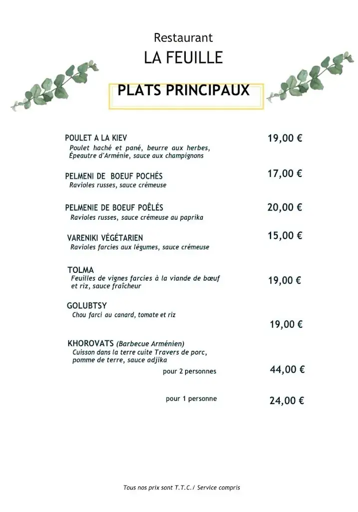 Menu_Restaurant La Feuille_Brive-la-Gaillarde_image_1