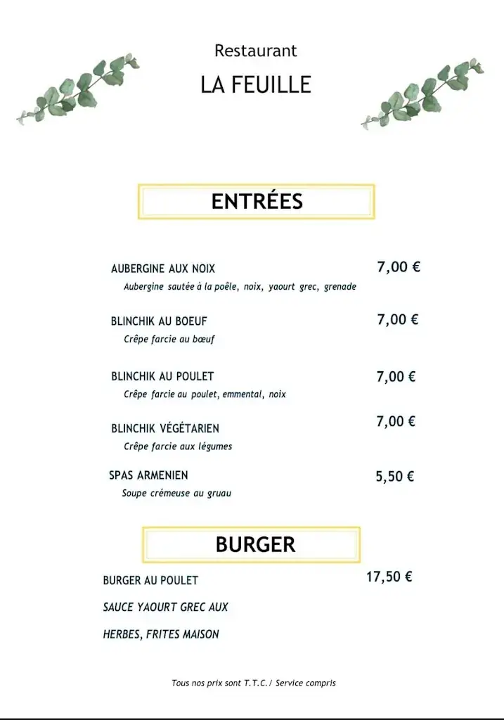 Menu_Restaurant La Feuille_Brive-la-Gaillarde_image_4