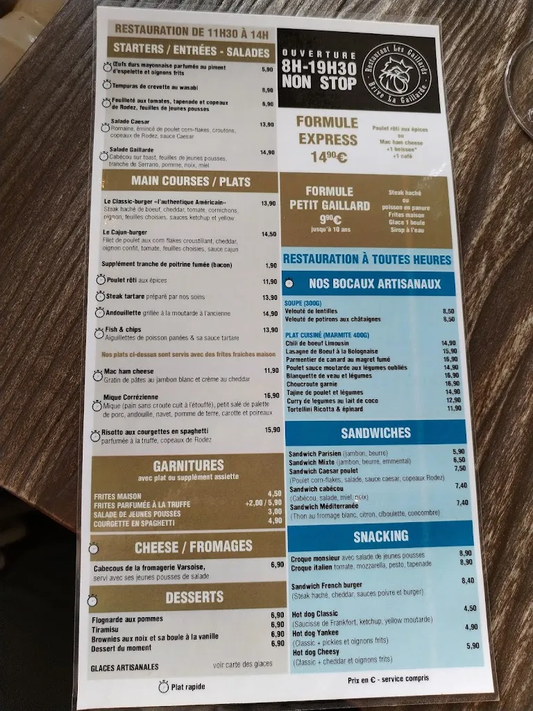 Menu_RESTAURANT LES GAILLARDS_Brive-la-Gaillarde_image_2