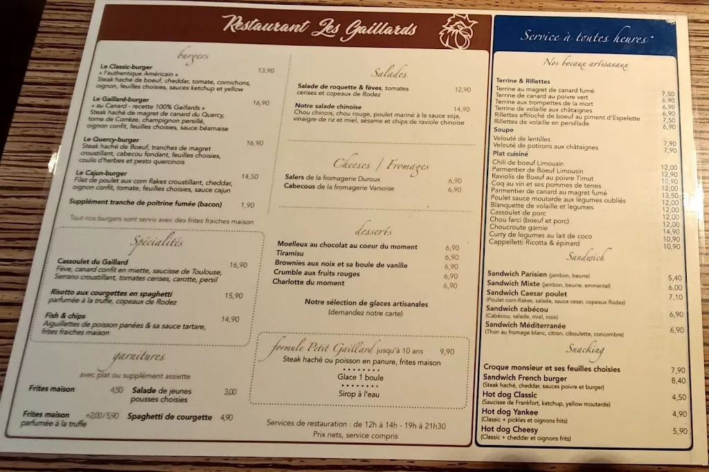 Menu_RESTAURANT LES GAILLARDS_Brive-la-Gaillarde_image_4