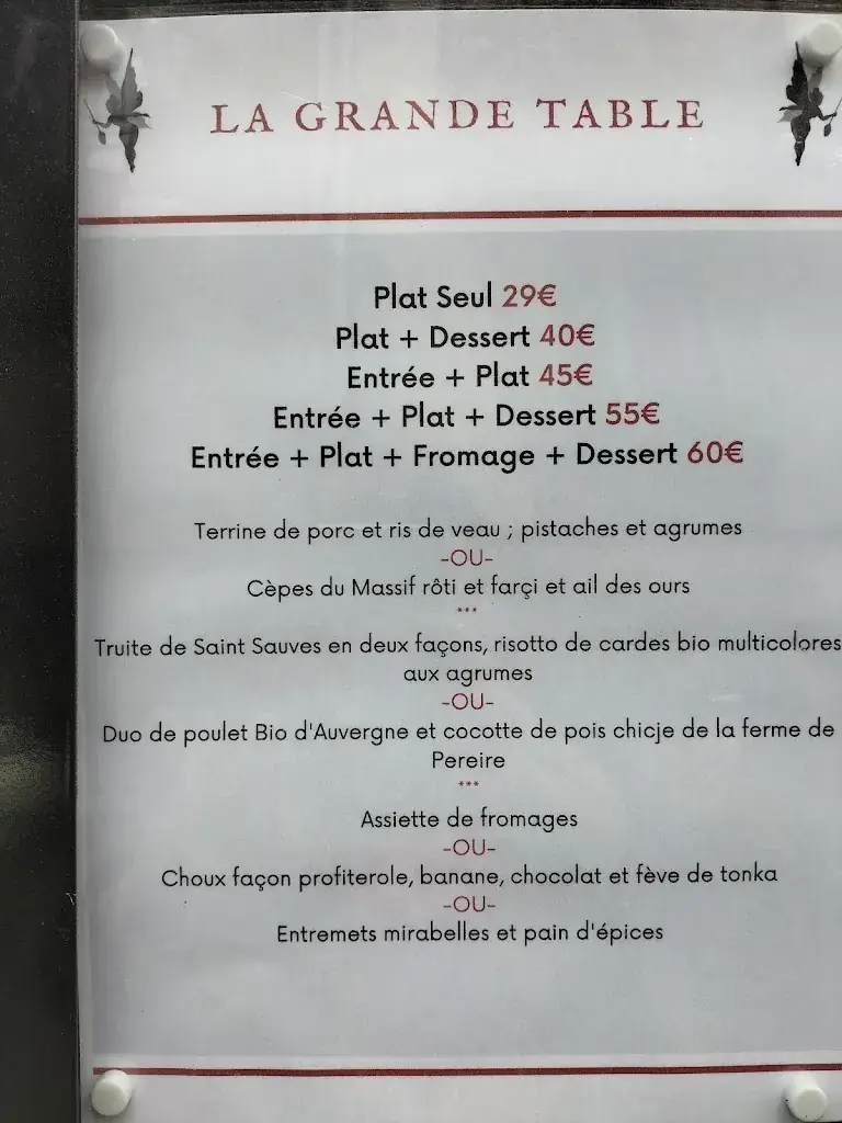 Menu_Les Fées Mères restaurant Gastronomique_Bourboule_image_3