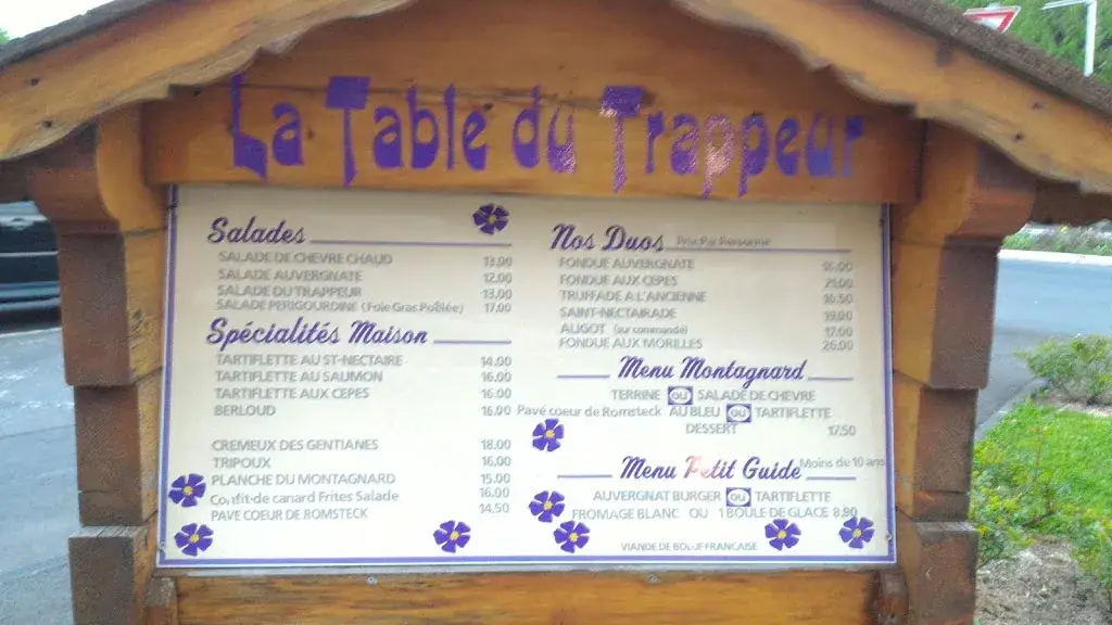 Menu_La Table du Trappeur_Bourboule_image_4