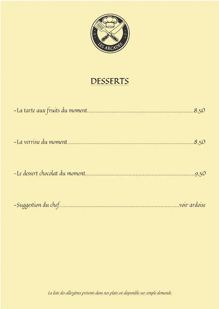 Menu_Restaurant Les Arcades_Damazan_image_2