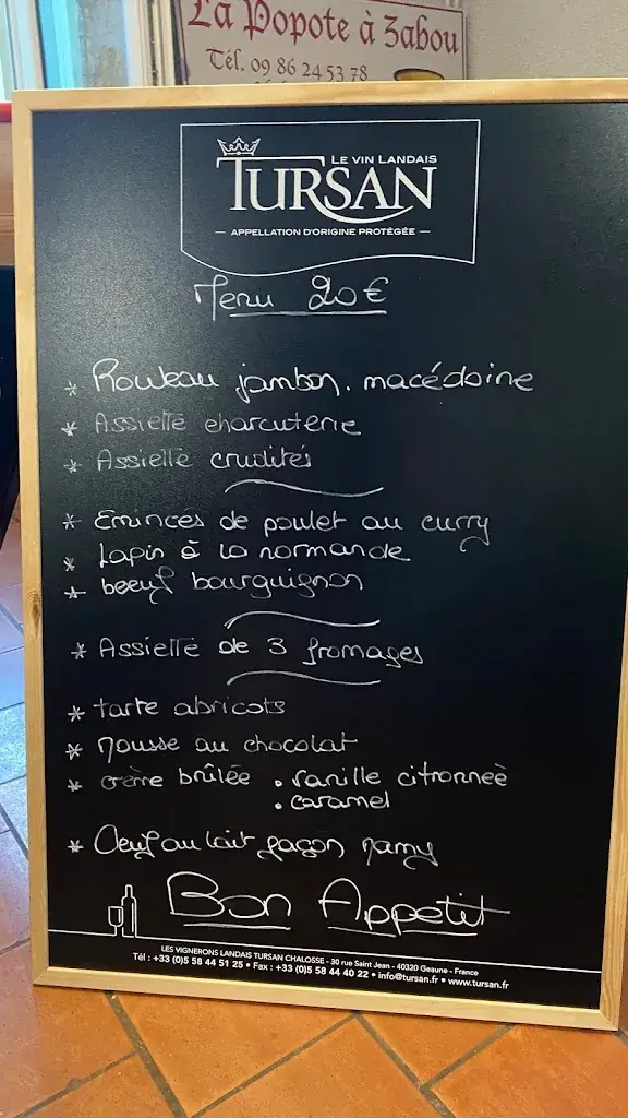 Menu_La popote à zabou auberge de cazalis_Cazalis_image_2