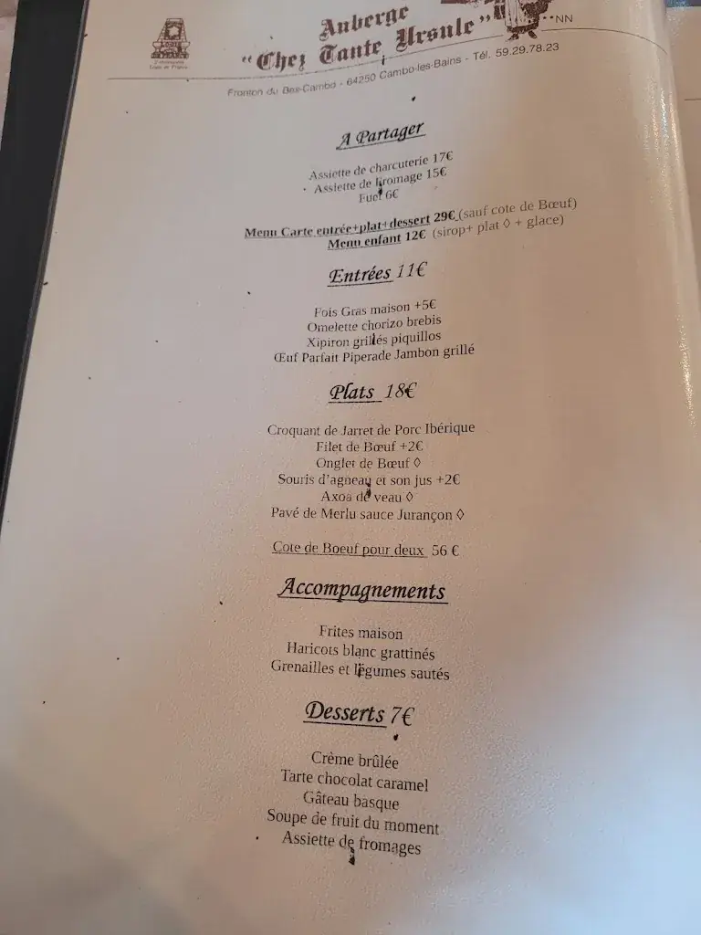Menu_Auberge chez Tante Ursule_Cambo-les-Bains_immagine_2