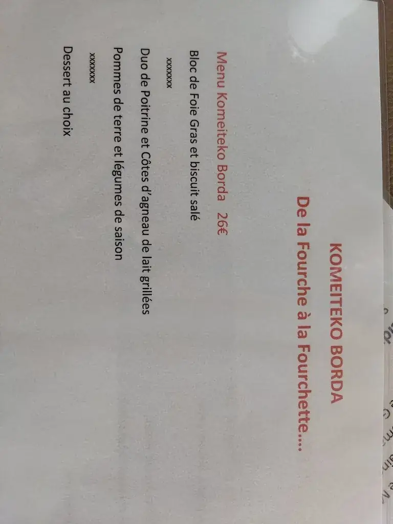 Menu_Ferme auberge Komeiteko Borda_Hasparren_imagen_3