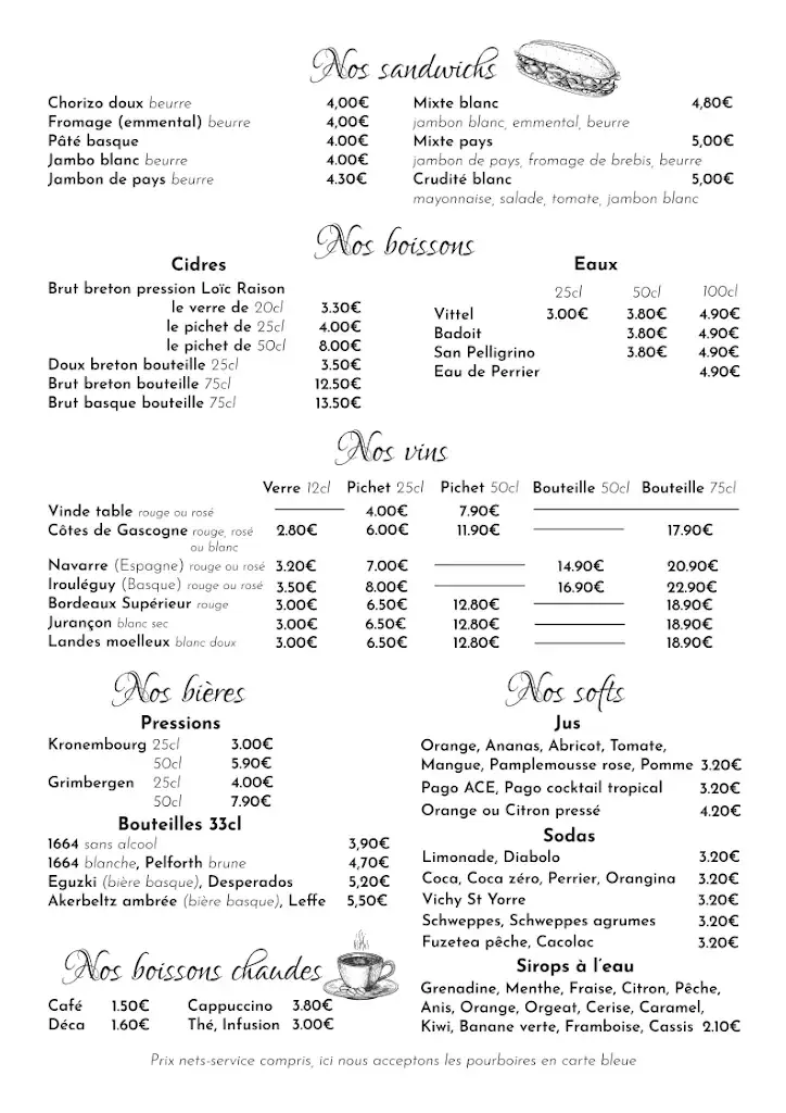 Menu_Café des allées_Cambo-les-Bains_immagine_2