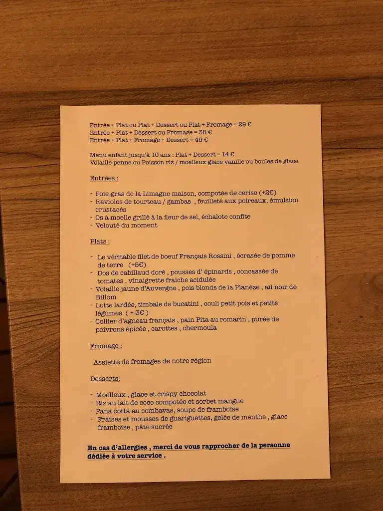 Menu_Restaurant L'Amuse Bouche La petite boutique traiteur_Bourboule_immagine_2