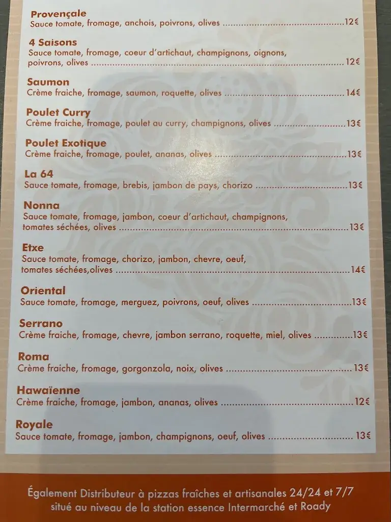 Menu_Pizza 64_Cambo-les-Bains_immagine_2