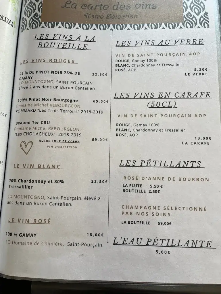 Menu_Restaurant la Bourboule LA TABLE DE GRAËL LA ROCHE DES FÉES_Bourboule_image_4