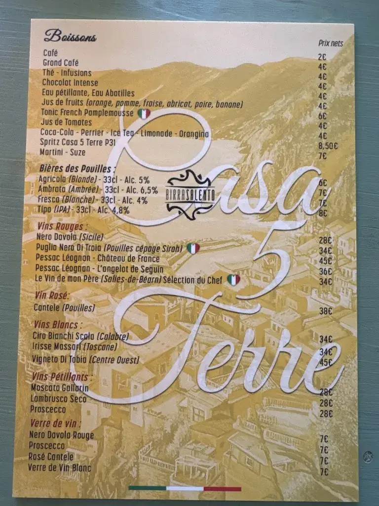 Menu_CASA 5 TERRE_Canéjan_image_1