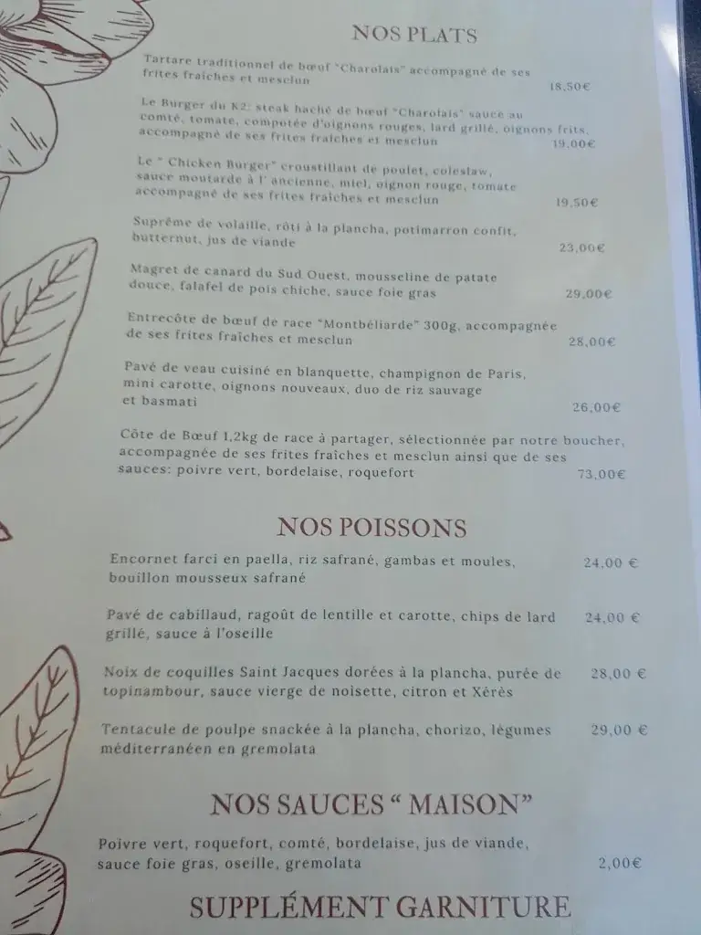Menu_K2 Restaurant_Gradignan_image_1