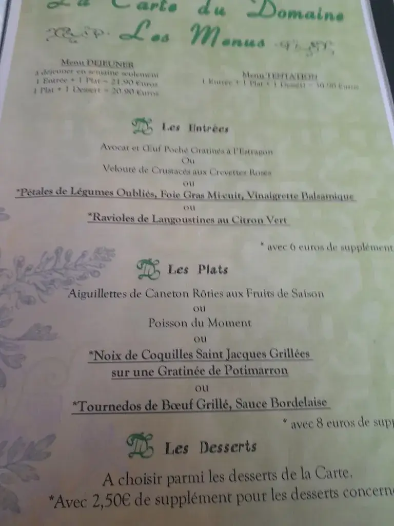 Menu_Le Domaine des Tentations_Gradignan_image_1