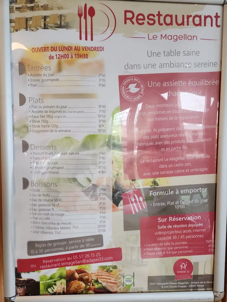 Menu_Adapei 33 Entreprise - Restaurant Le Magellan_Pessac_image_1