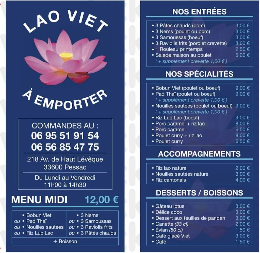 Menu_Lao viet à emporter_Pessac_imagen_2