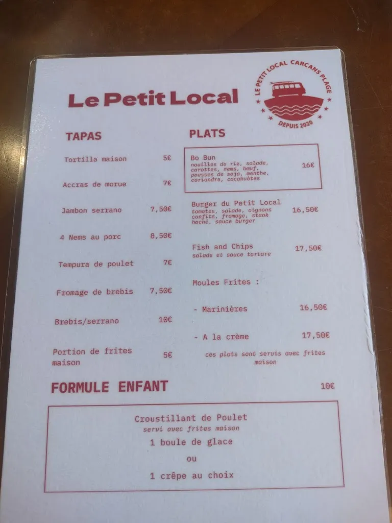 Menu_Le Petit Local_Carcans_Plages_immagine_3