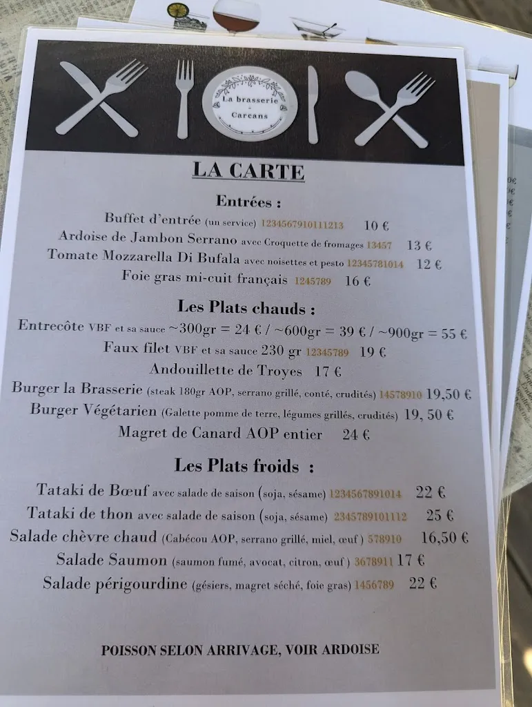 Menu_La Brasserie - Carcans_Carcans_image_3