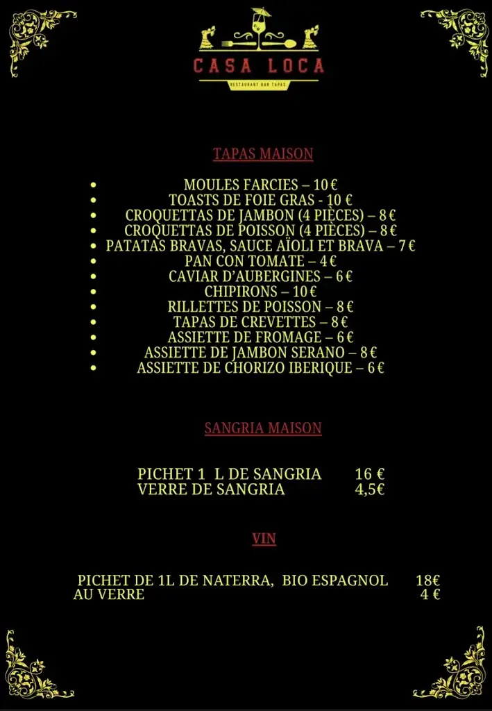 Menu_Casa Loca_Carcans_image_1