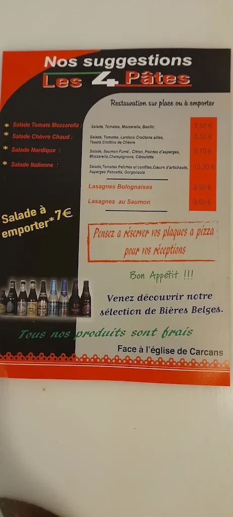 Menu_Pizzeria Les 4 Pâtes_Carcans_image_3