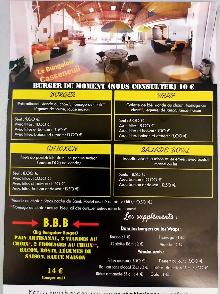 Menu_Le Bungalow - restauration rapide Casseneuil_Casseneuil_image_1