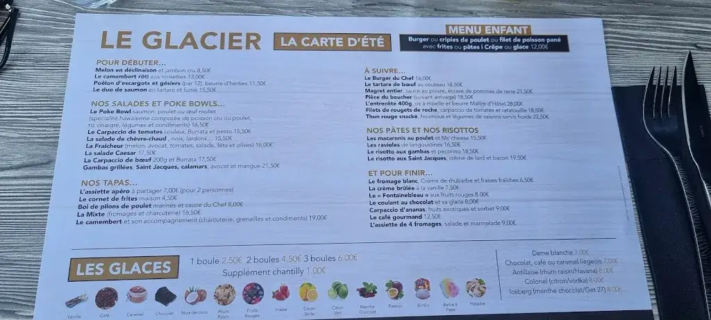 Menu_Bistro Le Glacier_Villeneuve-sur-Lot_image_1