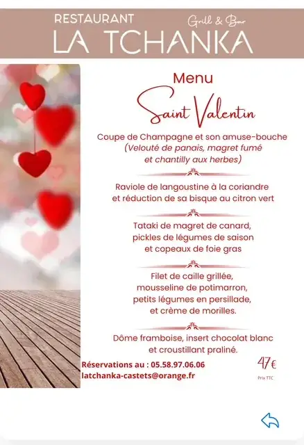 Menu_RESTAURANT LA TCHANKA_Castets_image_3